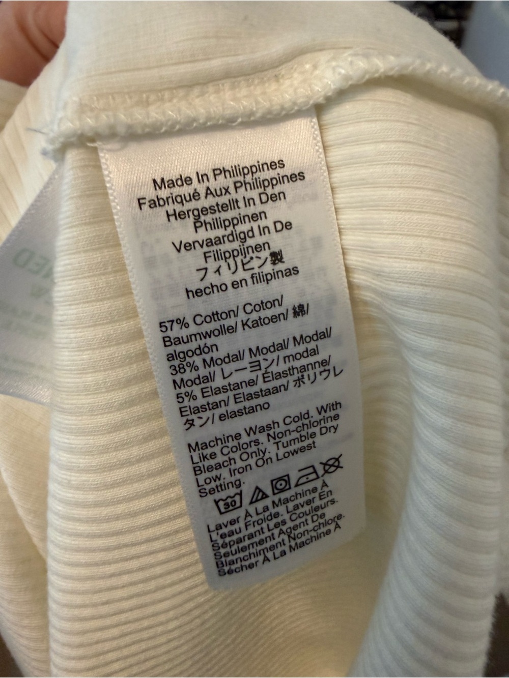 J. Crew Cream One-Shoulder Ruffle Ribbed Top - Picture 5 of 5